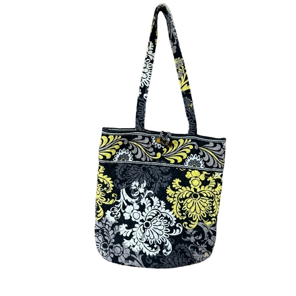 Vera Bradley retired Baroque yellow, gray, black, and white‎ quilted bag